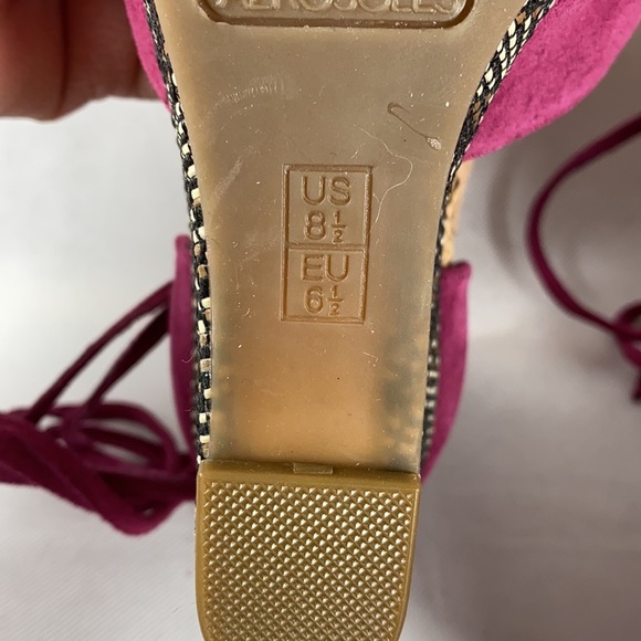 Aerosoles Spring Plush Dark Rose Suede Espadrille - Picture 8 of 8